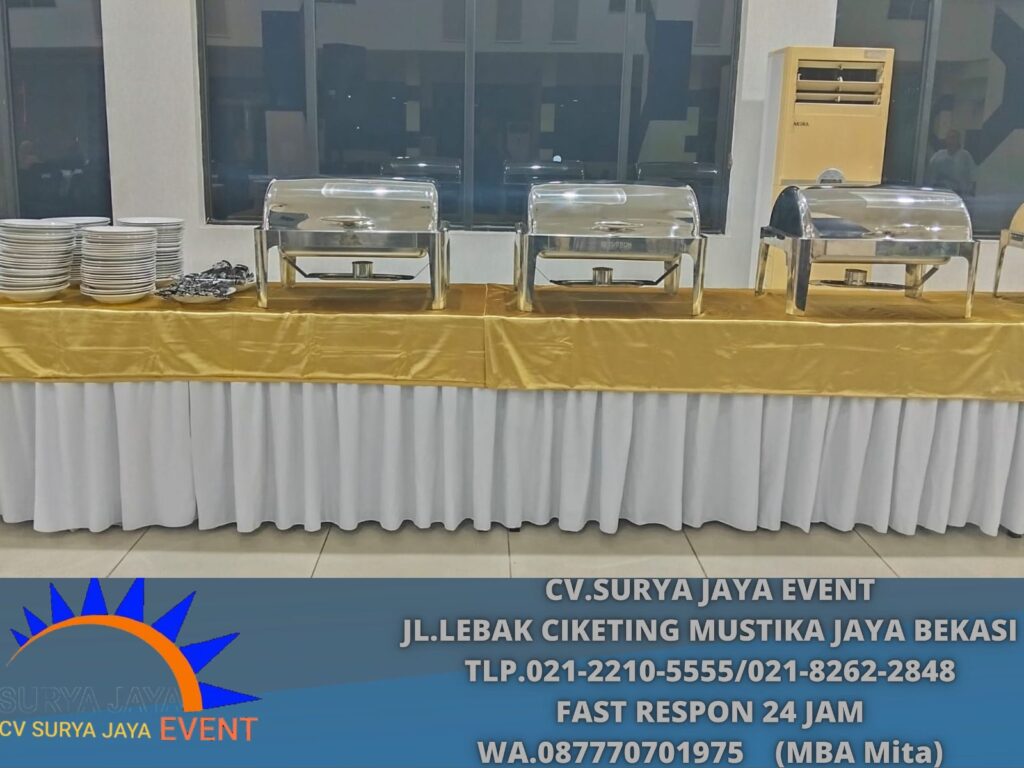 IBM 180×60 Sekerting Putih Taplak Gold Event Rawamangun