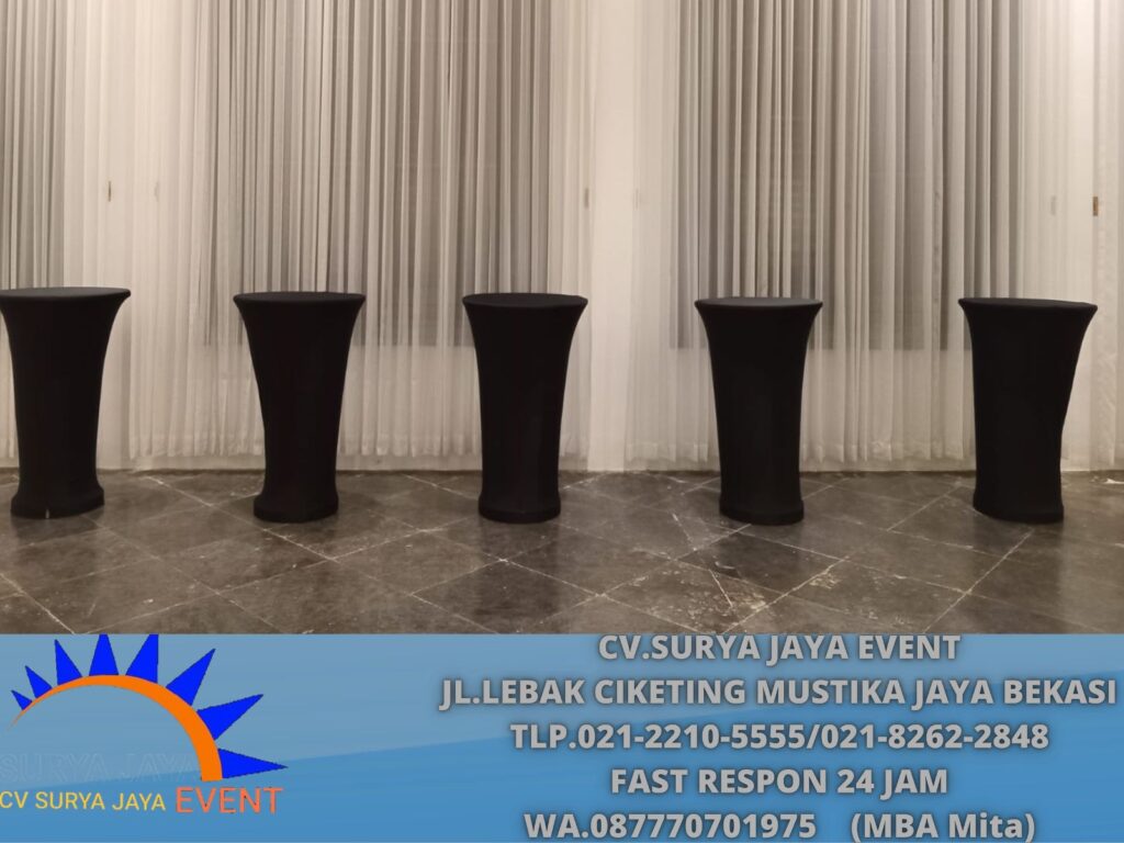 Sewa Kursi,Meja Barstool Cover Hitam Ketat Jakarta