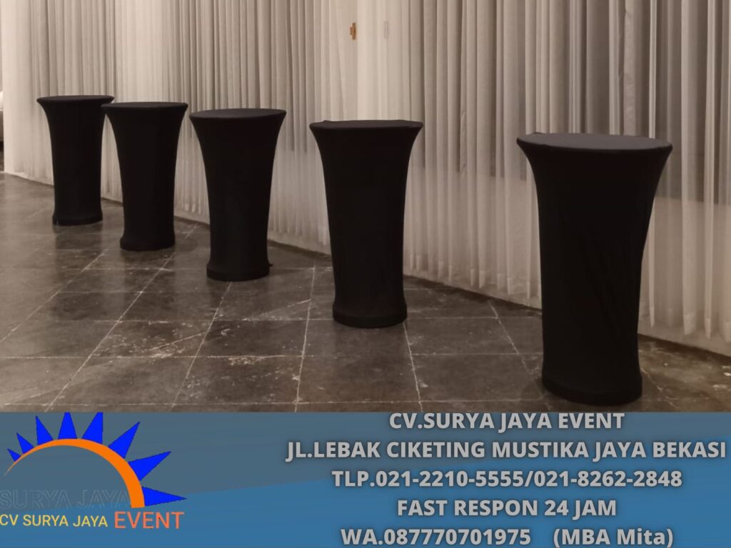 Sewa Kursi,Meja Barstool Cover Hitam Ketat Jakarta