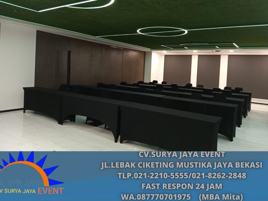Sewa Meja Bar,Meja Ibm,Kursi Susun Cover Hitam Jakpus