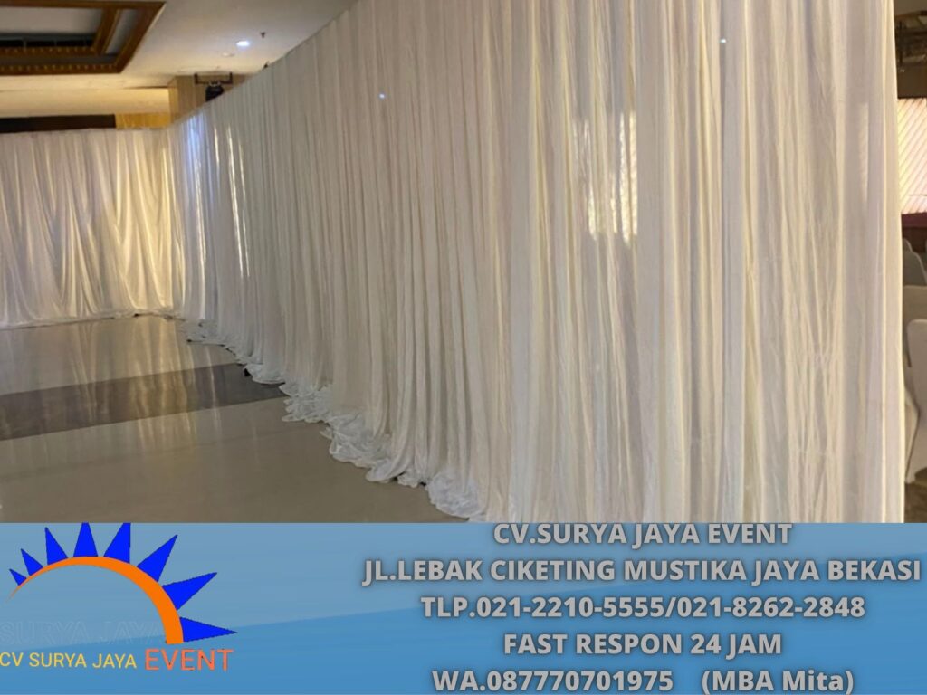 Sewa Tirai Broken White Event Halim Perdana Kusuma Jakarta