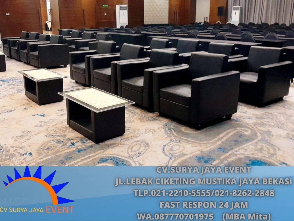 Sewa Sofa Hitam Type Single,Meja Kaca VIP Kuningan Jaksel