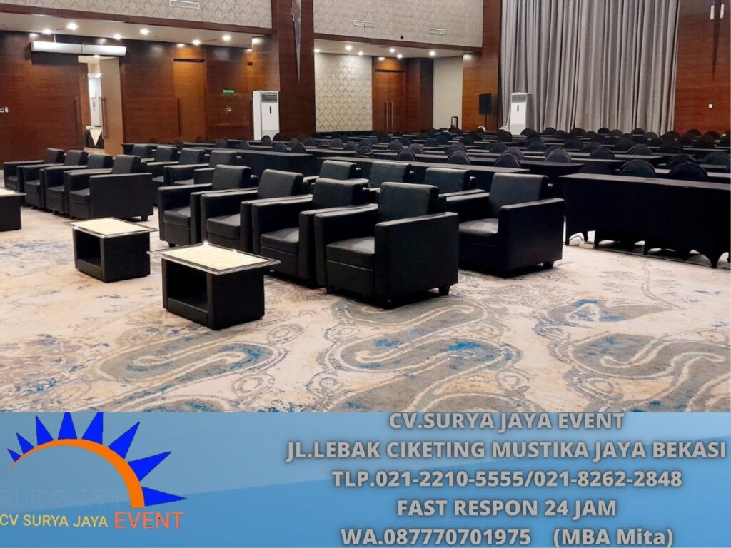 Sewa Sofa Single Hitam,Kursi,Meja Kaca VIP Lotte Mall Kuningan
