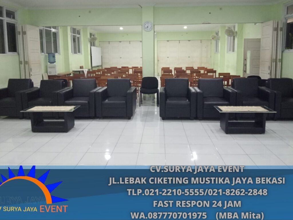 Sewa Sofa Single Hitam,Kursi,Meja Kaca VIP Lotte Mall Kuningan