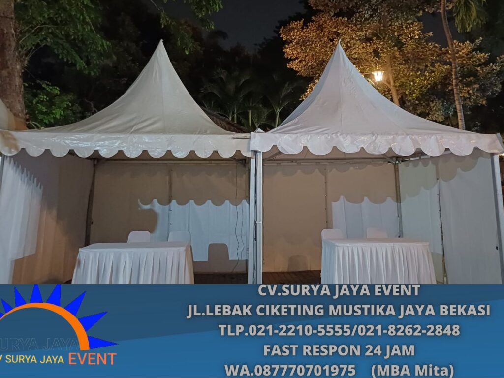 Sewa Tenda Kerucut Atau Tenda Sarnafil Putih Jakpus