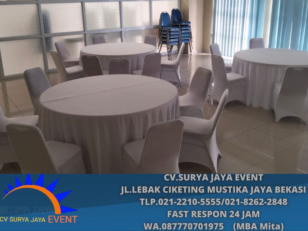 Sewa Kursi Dan Meja Cover Stretch Putih Jakarta (0877-7070-1975)