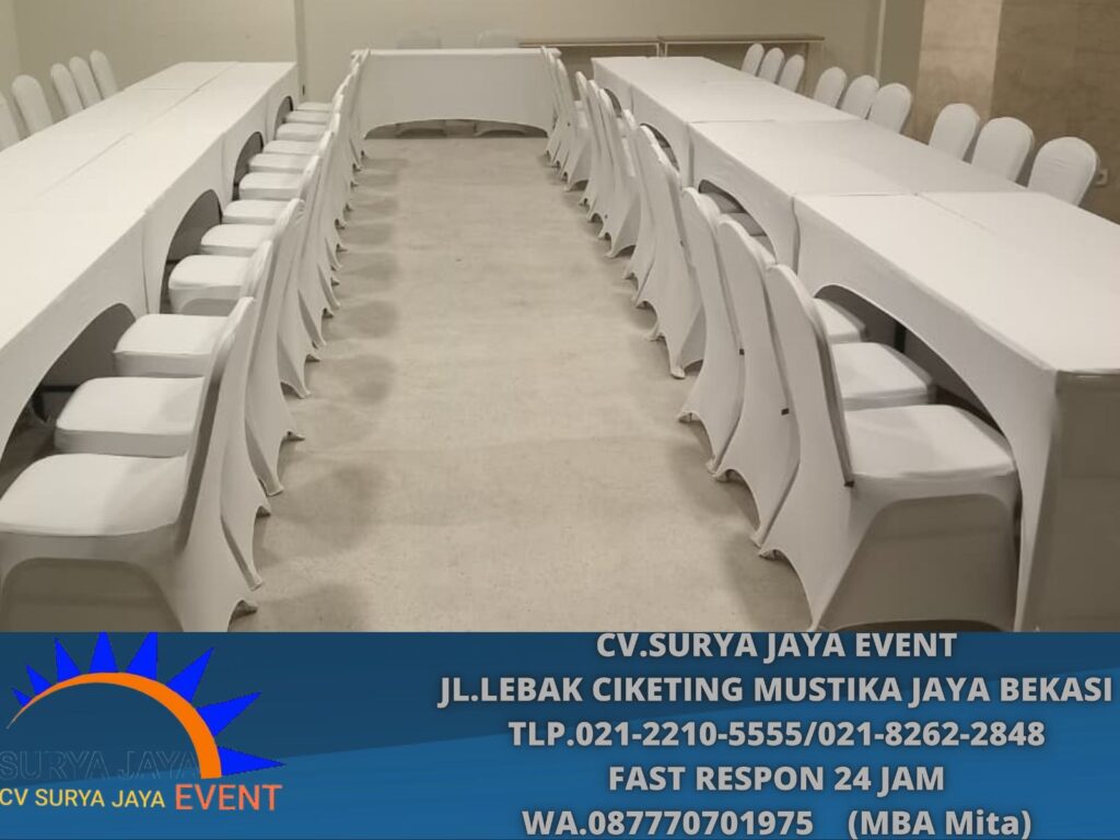 Sewa Meja IBM Cover Putih Event Wisma Danantara (0877-7070-1975)