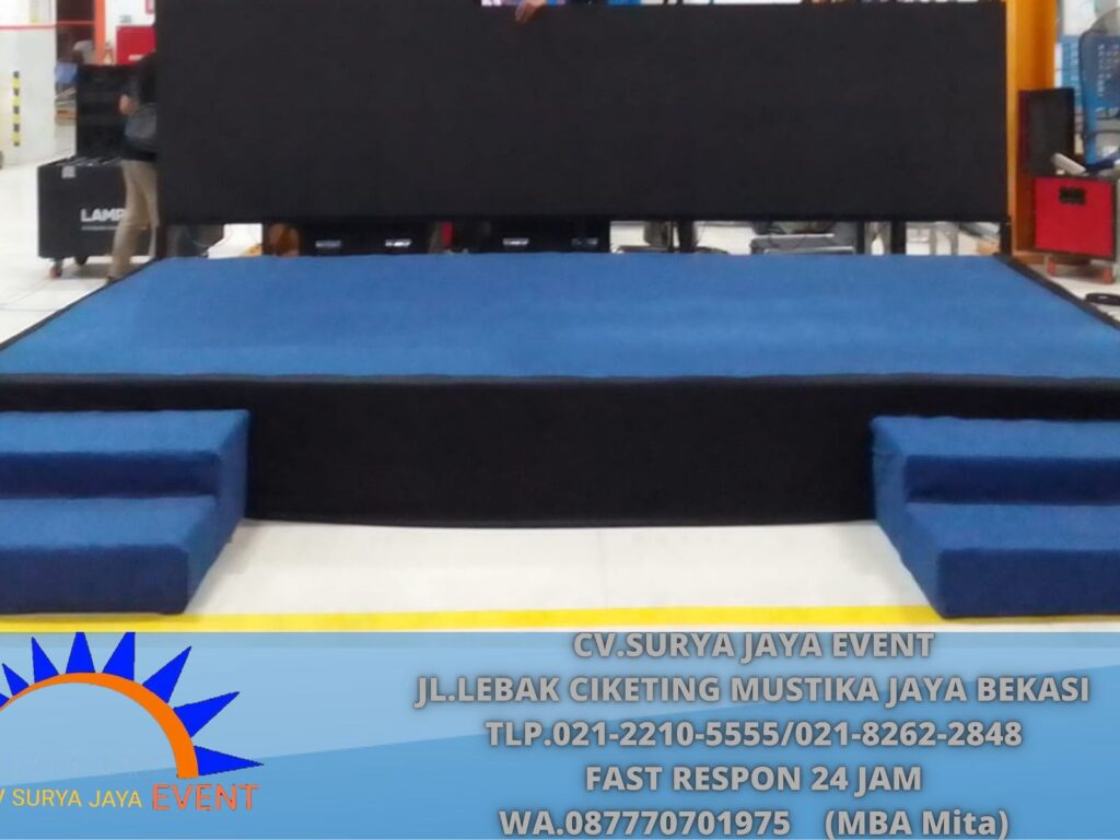 Sewa Panggung Poni Hitam Karpet Biru Depok (0877-7070-1975)