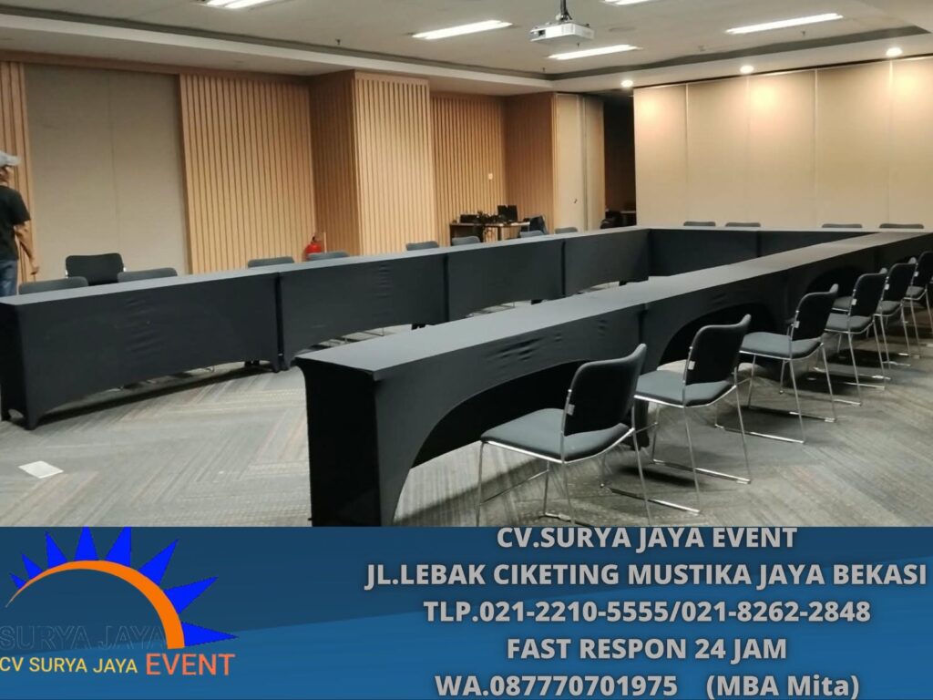 Sewa Meja IBM Strech Hitam Jakarta (0877-7070-1975)