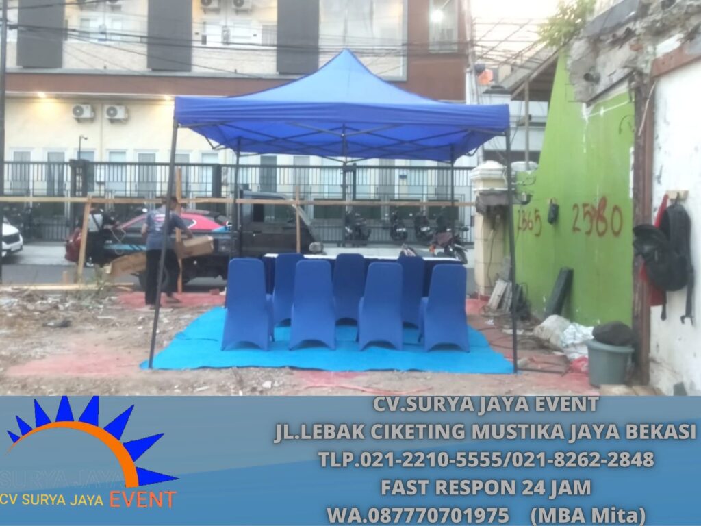 Sewa Tenda Bazar Biru Ukuran 3x3m Daan Mogot Jakarta (0877-7070-1975)