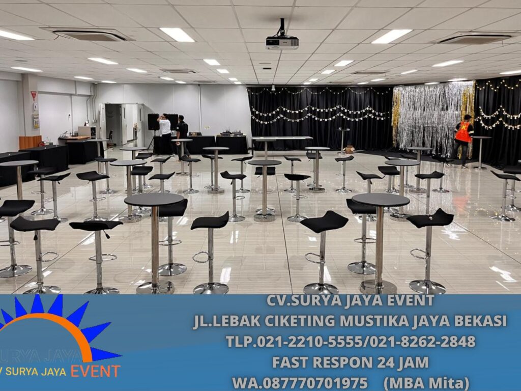 Rental Kursi Dan Meja Barstool Hitam Jakarta (0877-7070-1975)