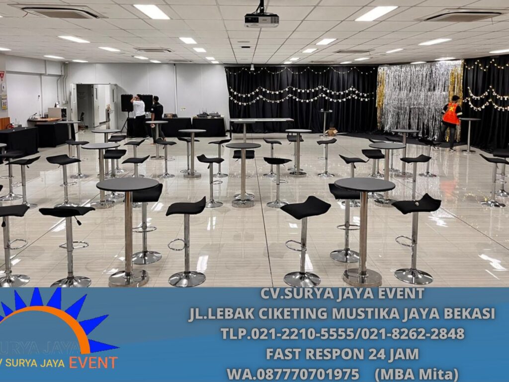 Rental Kursi Dan Meja Barstool Hitam Jakarta (0877-7070-1975)