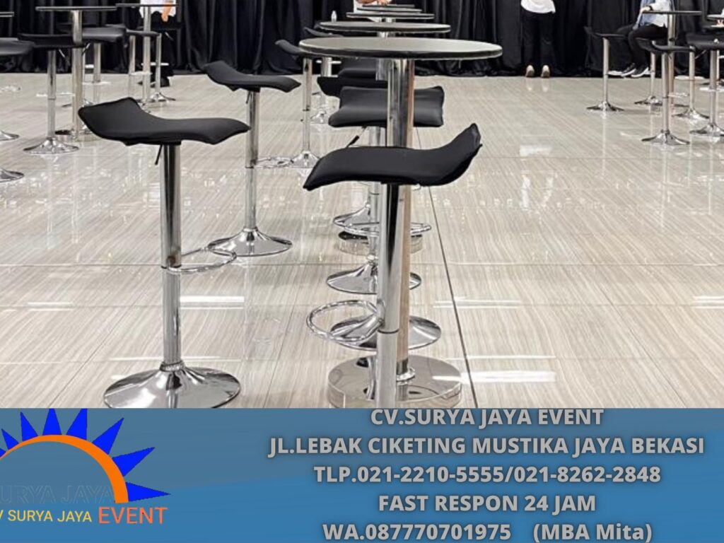 Rental Kursi Dan Meja Barstool Hitam Jakarta (0877-7070-1975)